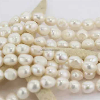 APDGG Натурална търговия на едро с 2 Нишки 11-12*14 мм AA истински бели перли в бароков стил, конци свободни мъниста дамски бижута направи си САМ