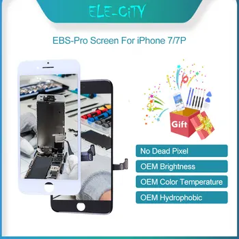 За iPhone 7 7 Plus EBS Pro Качествен LCD дисплей с Сензорен екран Дигитайзер В Събирането на Резервни Части Бяло и Черно и Идва с Подарък