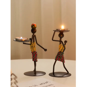 Творчески свещник във формата на човек candelabros decorativos de velas iron арт Свещник декорация на дома, свещи и свещници