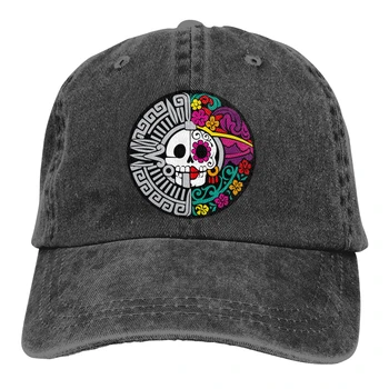 Мексико, Ден на мъртвите Бейзболна шапка с череп, ковбойская шапка, остроконечная шапка, каубойски шапки Bebop, Мъжки и дамски шапки