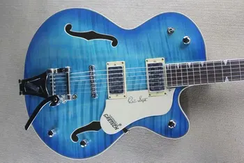 Безплатна доставка Високо Качество на Нов 6120 Пода кухи джаз син електрическа китара 2