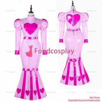 fondcosplay за възрастни секси обличане сиси прислужница дълго детско розово тежко рокля от PVC запирающаяся формата на Рибя опашка CD/TV[G2255]