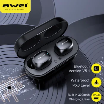 AWEI TWS Безжични Bluetooth Слушалки 5.1 Gaming Слушалки Hi-Fi Бас Слушалки в ушите С Микрофон С Ниско Закъснение Водоустойчив Слушалка