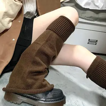 Прости Плетени Гамаши Жените В Японски Стил Дебели Чорапи, Гамаши За Обувки Дамски Гети 1 Чифт