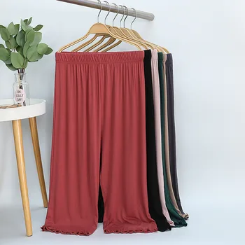 Fdfklak Дамски Домашно Облекло Нови Модални Скъсяване На Панталони Свободни Пижами Пролет Лято Пижама Панталони Pantalones De Mujer 2022 Нощ