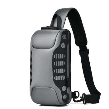 Дизайнерски Нагрудная Чанта На Рамото, Мъжки Водоустойчив USB-Чанта През Рамо, анти-кражба Кратката Пътна Чанта-Месинджър, Модни Раирана Чанта-Прашка