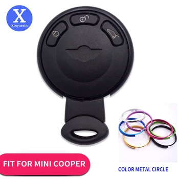 Xinyuexin Smart Remote Кола Ключодържател във формата на Миди за BMW Mini Cooper R56 3 Бутона за Дистанционно Бесключевого Достъп Авто Калъф за Ключове Цветен Кръг
