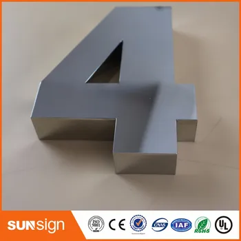 H 15 см 0-9 Модерните 3D числата 3D огледално полиран знак номера на жилища от неръждаема стомана