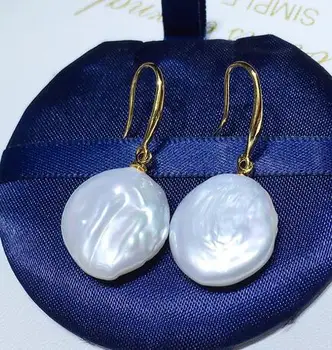 добри нови обеци от сребро проба 925 с бели перли в стил барок