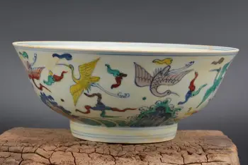 Колекция от най-старите китайски МингДяньсти (Чэнхуа)) пастельная порцеланова чаша, тънка, Летящ кран, Безплатна доставка