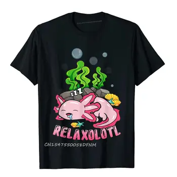 Rexlaxolotl Relax Axolotl Tam Nguyen Памучен Тениска Премиум-клас в стил хип-хоп, търговия на Едро, Тениски с Мангой