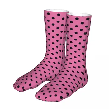 Мъжки Спортни Розови Чорапи На Точки, Памучни Компресия Сладък Дамски Чорапи