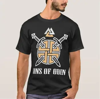 Тениска Один Валхала Viking Sea Warrior Sword, Лятна Ежедневни тениски С Къс Ръкав От 100% Памук Кръгло деколте, Мъжки Блузи, Тениски
