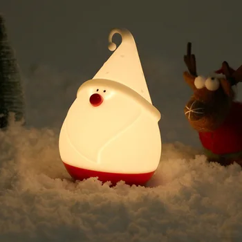 Led нощна светлина Сладък 3D Снежен човек Топло Бяло И Студено Бяло Разсеяна Светлина Коледен подарък настолна лампа Украса на стаята светлина
