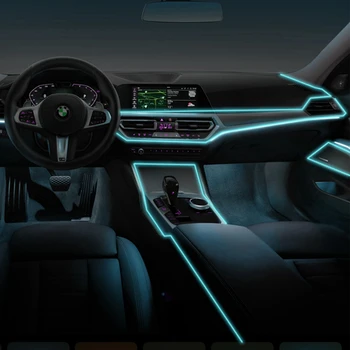 5 М Украса на Колата е с Цветна Светодиодна Светлинна Линия Вътрешна Атмосфера Лампа Каишка USB Зареждане САМ Декор на арматурното табло, Конзола за Околното Осветление