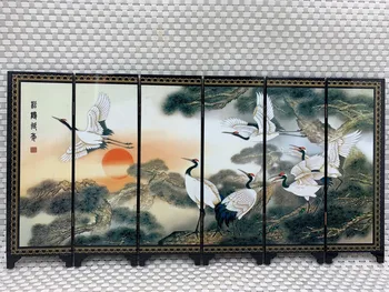 Китай Събира Изискана Лаковую рисувани Небесен Кран Малки Сгъваеми Екрани Занаятчийско Декорация на дома