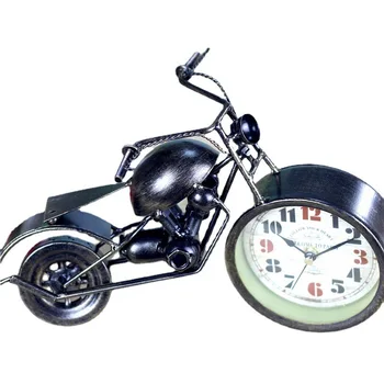 Старинни Часовници Мотоциклетни Настолни Часовници Творчески Метални Изделия Начало Декор Подаръци За Рождения Ден На Уникален Спортен Мотоциклет Ретро Будилник