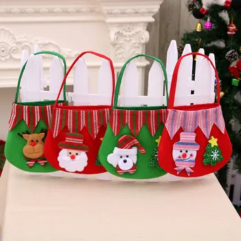 Коледните Чанти на съвсем малък, Скъпа стоп-моушън Байковая Опаковъчна торбичка за Бонбони, Подарък за Закуски, Празнична Коледна Украса