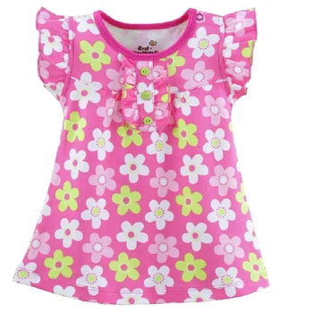 Hooyi/игри за малки момичета, Летни дрехи за деца, блузи с цветен модел за новородено, тениски за бебета, лятна рокля, жилетка, Върхове