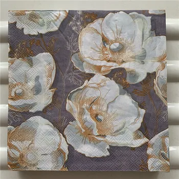 Декупажный маса хартиени салфетки елегантна тъкан винтажное синьо кърпа розово цвете рожден ден, сватба красивите салфетки декор