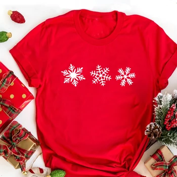 Коледна тениска с снежинками, Семейни Коледни Ризи, най-Забавната Женска Коледа Риза, Ризи за Коледните Празници за Жени, Реколта L
