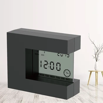 Цифров Модерен LCD настолен будилник с Електронен Таймер и Календар и Температурните батерия за настолни часовници за домашния офис