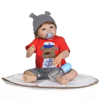 22-Инчовата Кукла Reborn Baby boy Напълно Реалистични, Силиконови Детски Кукли 57 см NPK, Облечени в чудесна Дрехи, играчки за Деца, Подарък За Рожден Ден