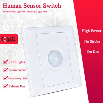Бял Инфрачервен сензор Тялото на Преминаването Тип 86 Ключ Сензор PIR Коридор Сензор за Движение Ключа за лампата 220 v 50 Hz 2 Тел 3 Тел