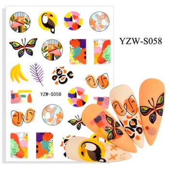 3D Стикери за Нокти Цветни Пеперуди, Цветя Дизайн Нокти Фолио, Стикер Плъзгачи Етикети за Маникюр Модни Декорации за Нокти