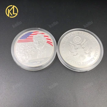 2 елемента 4 см Евтини метални сребърни монети по поръчка и президентски монети Abraham Lin coln за събиране на сувенири и подаръци