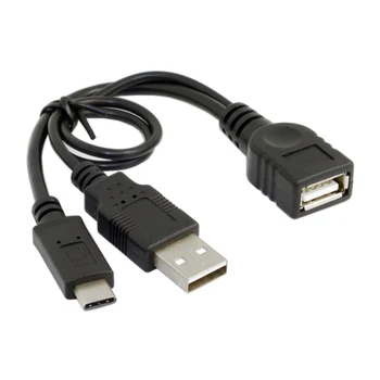 CYDZ USB-C USB Конектор 3.1 Type C за да се свържете с гнездовому OTG-кабел за пренос на данни с допълнителен захранването