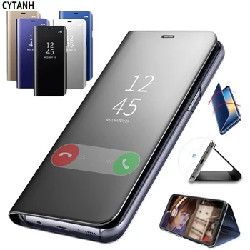 Умен Огледален Калъф за мобилен телефон с панти капак 2018 SM-J810G SM-J810F J810Y SM-J810Y SM-J810GF Кожа за Samsung Galaxy J8 Cn (origin)