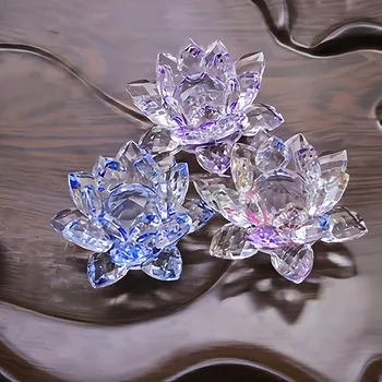 6 см Начало Декор Занаяти Crystal Прекрасен Мини Творчески Лотосови Цветя Красив Подарък Декорация на Аквариум Органични И Минерални Камъни