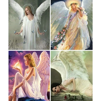 5D САМ Диамантена Картина на Ангел е Жената на един Елф, Фея, Определени За Кръстат Бод Пълна Тренировка Бродерия Мозайката е Художествена Картина от Планински Кристал Декор Подарък