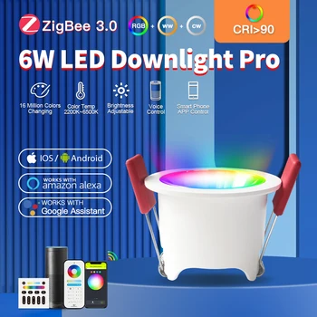 Gledopto ZigBee 3,0 RGBCCT Led лампа CRI 90 Умен лампа Работи с Amazon Алекса Sasha SmartThings 2,4 G RF Дистанционно Гласово управление