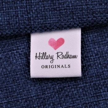 Етикети за дрехи 25 mm x 70 mm по Поръчка - Персонализирани Маркови Етикети от Органичен памук с Лого или текст, Шевни етикетите 