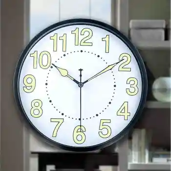 Светещи стенни часовници за всекидневна модерни съвременни тъпо часовници кратко часовник кварцов часовник