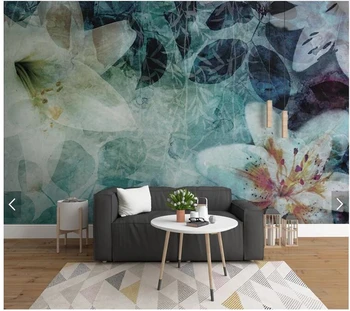 Потребителски 3D тапети стенопис Европейска, абстрактни листа, цветя, използвани за спални хол разтегателен ТЕЛЕВИЗИЯ фон на стената papel de parede