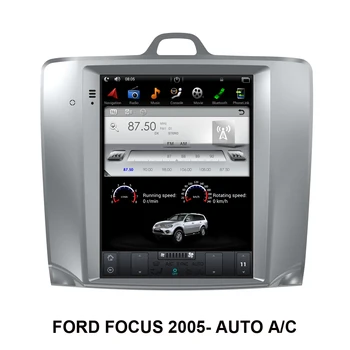 Android 9.0 Автомобилен GPS навигатор Tesla Style За FORD FOCUS 2005 - АВТО A/C Аудио Стерео Радио Мултимедиен плеър