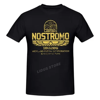 Реколта тениска Aliens Nostromo със Златен Логото на Weyland Yutani CORP, Градинска облекло в стил Харадзюку, 100% Памук, тениски с Графика, Маркови Тениски, Потници