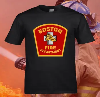 2019 Лятна Мода Гореща Разпродажба, Мъжка Тениска с Кръгло деколте, Boston Fire Departement, Мъжки Черна Дизайнерска Тениска