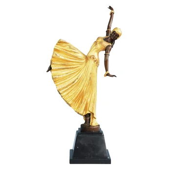 Класически Женски Танц Бронзова Статуя Реколта Скулптура Изкуство от Висок клас Дневен Подарък Декорация на Дома