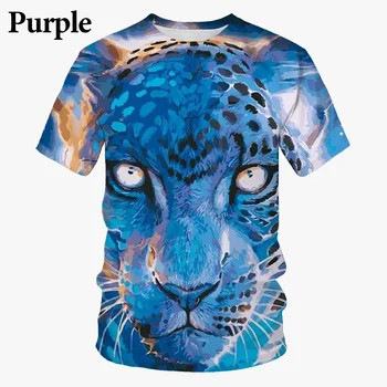 Нова мода Мъжки и Дамски Ежедневни тениска с изображение на животни, Летни Готини тениски с 3D принтом Лъв