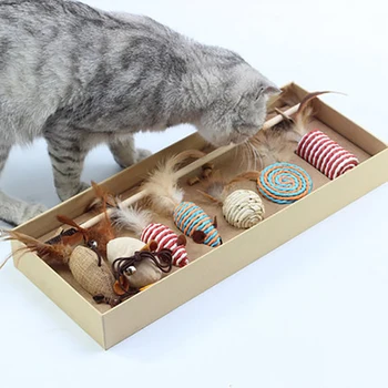 To Make A Cat Bar играчки за котки Стара Wood Cat Toy Set Mouse Feather Bells Suministros Para Gatos Juguetes Paras Gatos