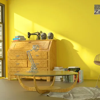 обикновен тапет е модерна и лесна за околната среда нетканая спалня лимон жълта однотонная хол оранжево ярко жълта хартия