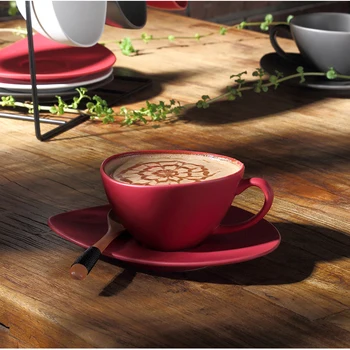 Творчески прости твърди комплекти кафе чаши, висококачествена керамика Порцелан чаена чаша, комплект за следобеден чай, домашен офис съдове за пиене