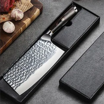 Дамасский нож VG10 със стоманена сърцевина нож на главния готвач, острие за рязане и приготвяне на месо, цветна дървена дръжка, с нож, с чук за пирони