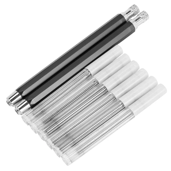 2 броя 5,6 мм Притежателя грифеля Автоматичен Механичен молив с острилка ви и въглища дресинг грифеля, 6 бр допълнителни пълнители грифеля