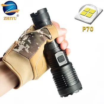 ZHIYU Нов P70 Ултра-ярко Фенерче USB Зареждане Увеличение Тактически Фенер Открит Нощен Патрул Силна Светлина Дальнобойный Фенер