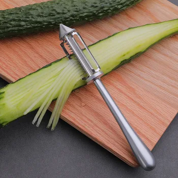 Домакински нов стил пилинг нож три в едно многофункционално белачка, соскабливающий нож, пилинг нож